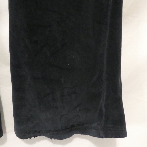 Black Velour Loungewear Bottoms | Bleach Spots On Front Leg | 14 inches measured - Picture 13 of 16